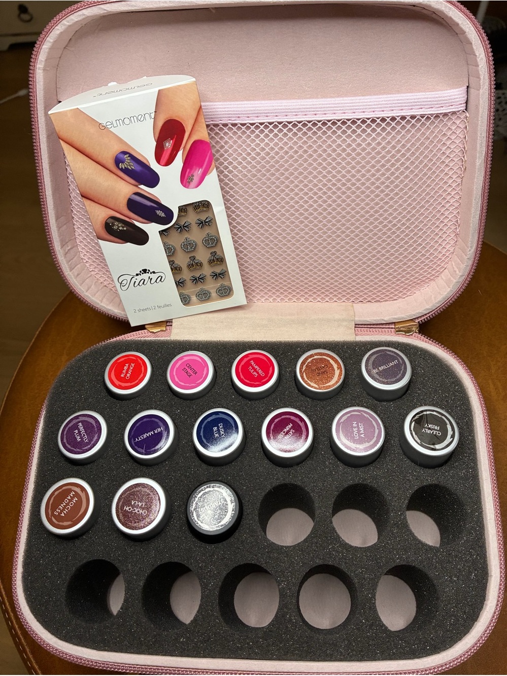 GelMoment Gel Nail Polish Set 14 Colors Nail Art Stickers Zip Case